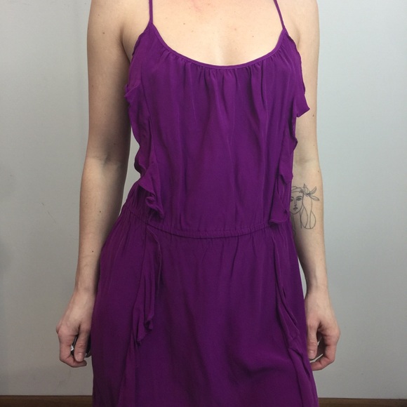 Parker Magenta Purple Silk Sleeveless Dress - Picture 8 of 8